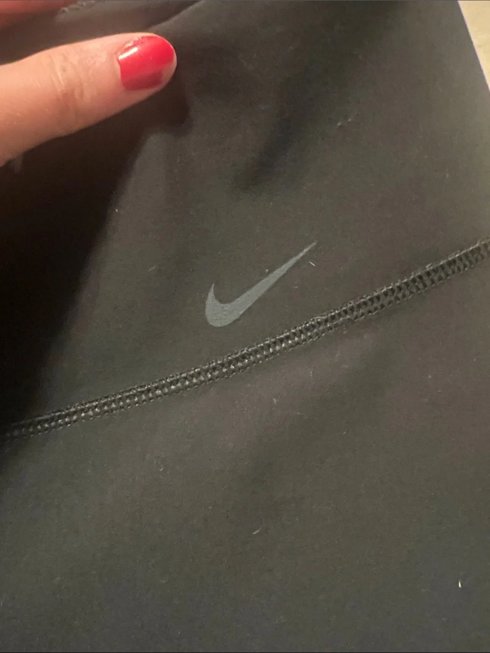 Women’s Nike Black Leggings with Gray Panel Accents